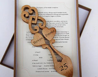 Personalised 25th (silver) Anniversary Lovespoon in Oak