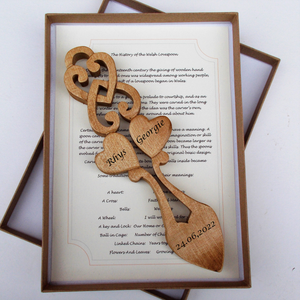 Personalised Lovespoon - InterLinked Hearts -Wedding or Anniversary Love Spoon