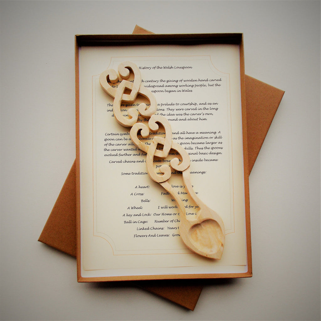 Personalised Handcarved 11" Lovespoon in Gift Box, Love Token Wedding Gift Anniversary Gift