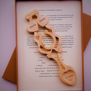 Personalised Welsh Celtic Carved Lovespoon in Gift Box  / Anniversary Lovespoon / Wedding Lovespoon